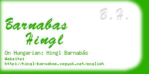 barnabas hingl business card